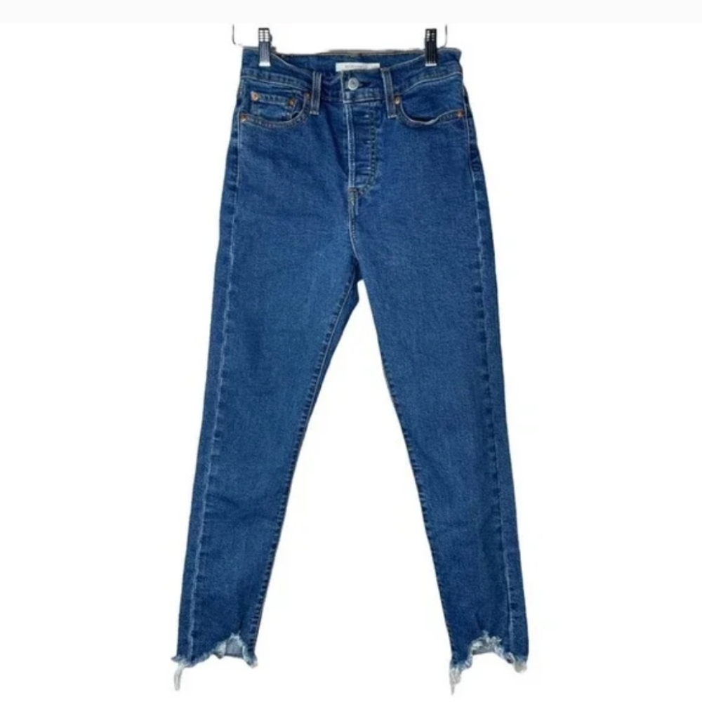 Levis Wedgie Skinny Raw Hem High Rise Jeans